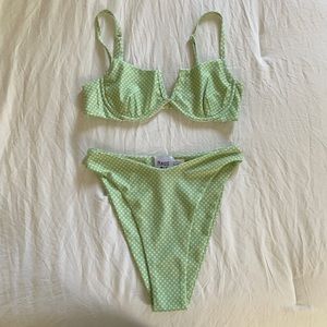 Princess Polly Green Gingham Bikini Size 2